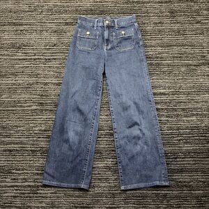 J. Crew Size 25 Full Length Slim-Wide Leg Patch Pocket High Rise Denim Jeans